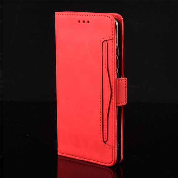 Etui z klapką do Oppo Reno 14, Card Slot, czerwone