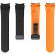 Pasek Silikonowy do Samsung Galaxy Watch 4/5/6/7/FE 40/42/43/44/45/46/47mm, Czarny / Pomarańczowy
