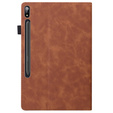 Etui biznesowe z eko-skóry do Samsung Galaxy Tab S10 Lite / S10 FE / S9 FE / S9 / S8 / S7 – brązowe