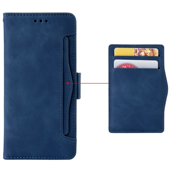 Etui z klapką do Oppo A80, Card Slot, granatowe