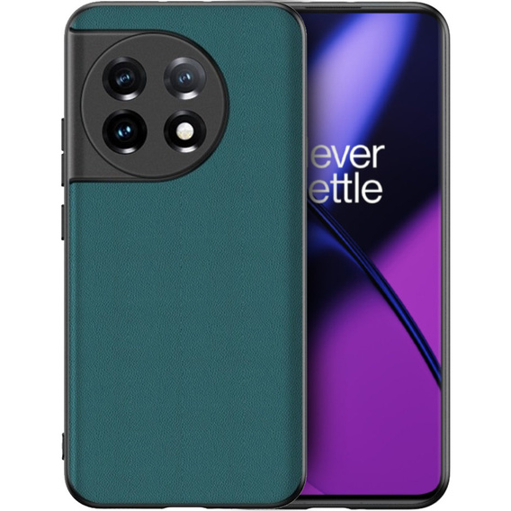 Etui skórzane do OnePlus 11 5G, Obudowa leather hybrid Case, Zielone