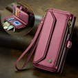 Etui CASEME do iPhone 16e RFID Leather Wallet, RFID Leather Wallet, z paskiem na ramię, czerwone