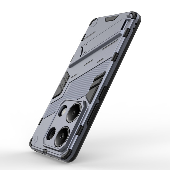 Etui do Xiaomi Redmi Note 13 Pro 4G / Xiaomi Redmi Note 14S / Xiaomi Poco M6 Pro 4G, Military kickstand, granatowe