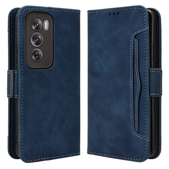 Etui z klapką do Oppo Reno 12, Card Slot, granatowe