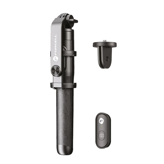 FORCELL Uchwyt F-GRIP S150XL Selfie Stick Tripod + Pilot Bluetooth, czarny