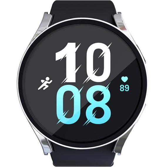2w1 Etui + Szkło Hartowane do Samsung Galaxy Watch 5 40mm, Srebrne