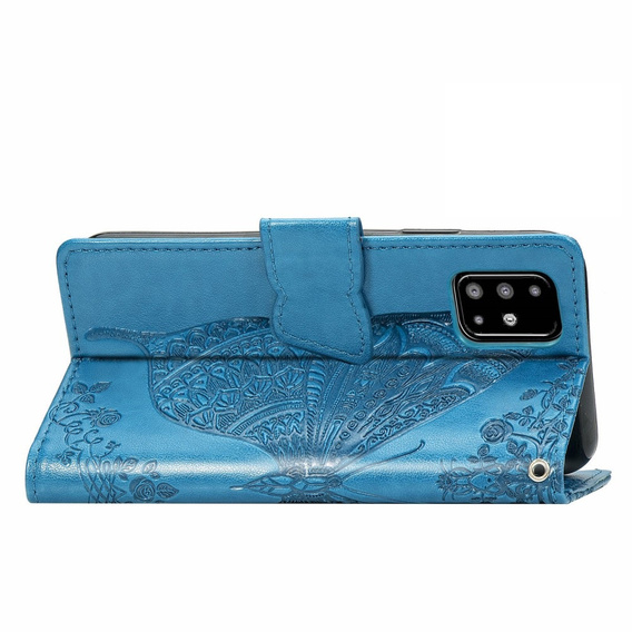 Etui z klapką do Samsung Galaxy A51 4G, Butterfly, niebieskie