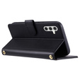 Etui z klapką do Samsung Galaxy A55 5G, Rhombus Crossbody Leather, czarne