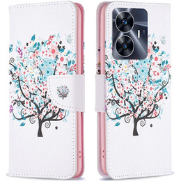 Etui z klapką do Realme C55, Wallet, Colorful Tree białe