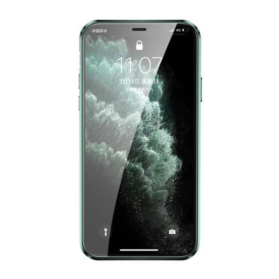 Etui do iPhone 11 Pro Max, Magnetic Dual Glass, zielone