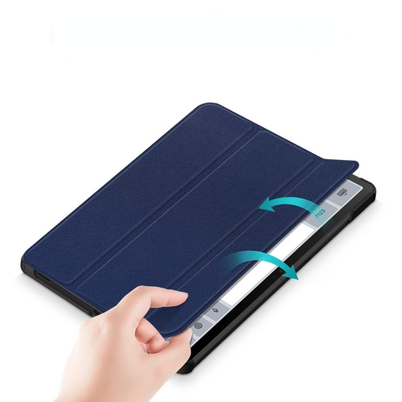 Etui do Samsung Galaxy Tab S9 FE+ Plus, Smartcase z miejscem na rysik, granatowe