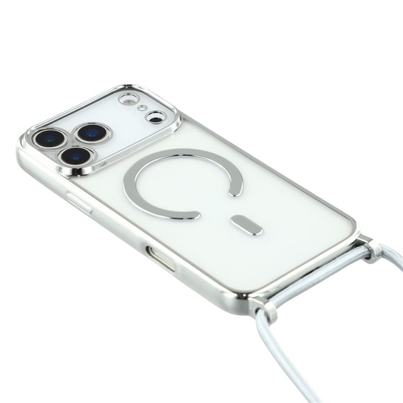 Etui do iPhone 17 Pro Max, Electro MagSafe, srebrne + Smycz