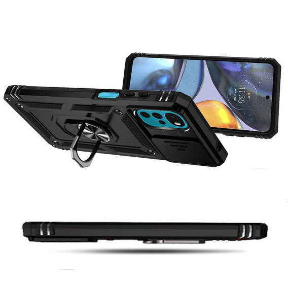 Etui pancerne do Motorola Moto G22, CamShield Slide, czarne