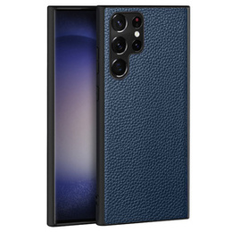 Skórzane Etui do Samsung Galaxy S23 Ultra, plecki nakładka, niebieskie