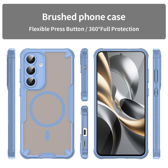 Etui Matt Case do Samsung Galaxy S25 FE, do MagSafe, wzmocnione, matowe niebieskie