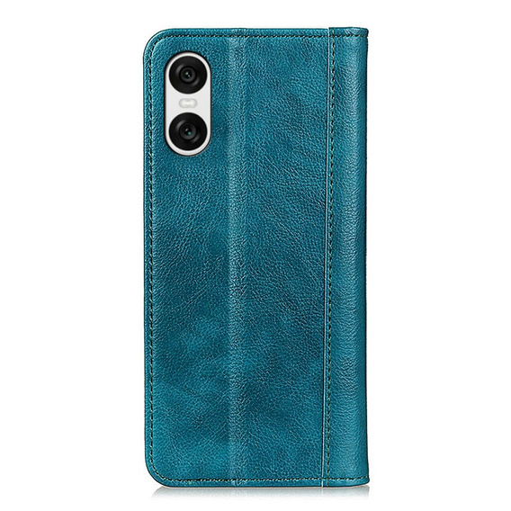 Etui z klapką do Sony Xperia 10 VI, Split Leather, zielone
