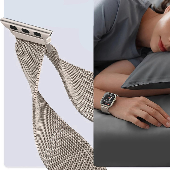 Bransoleta Milanese do Apple Watch 1/2/3/4/5/6/7/8/9/10/11/SE 38/40/41/42mm, Szampański złoty