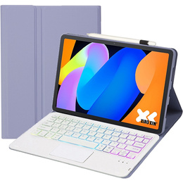 Etui z podświetlaną klawiaturą Bluetooth Touchpad do Lenovo Idea Tab 11" 2025 TB336FU TB336ZU, fioletowe