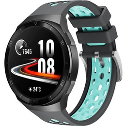 Pasek silikonowy do Huawei Watch GT 2e, Szary / Turkusowy