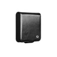 Skórzane etui portfelowe do Samsung Galaxy Z Flip7 - czarne