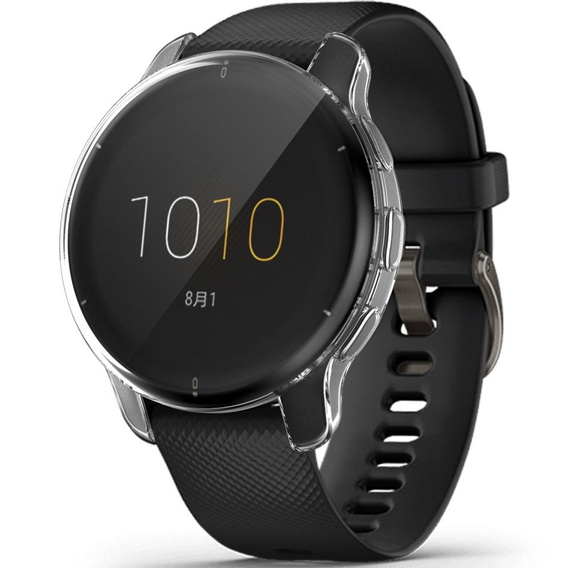 2w1 Etui z Osłoną Silikonową na ekran do Garmin Venu 2 Plus, Przezroczyste