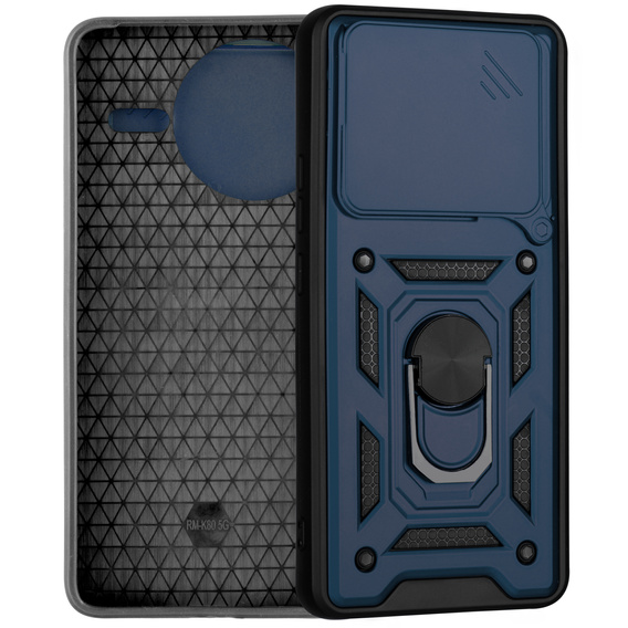 Etui pancerne do Xiaomi Poco F7 Pro, CamShield Slide, niebieskie