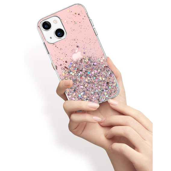 Etui do iPhone 13, Glittery, różowe