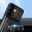 Etui pancerne do Samsung Galaxy S24, Camera Slide Card Slot, czarne