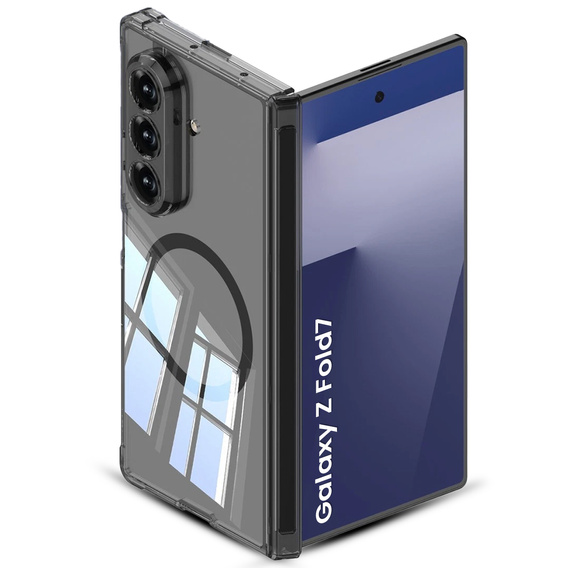 Etui GKK Magnetic do Samsung Galaxy Z Fold7 5G – przezroczyste / czarne