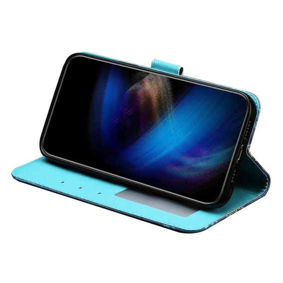 Etui z klapką do Samsung Galaxy A35 5G, Wallet, Butterflies niebieskie
