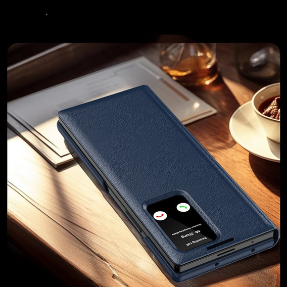 Etui z klapką do Samsung Z Fold5 5G, Smart View Wallet, granatowe