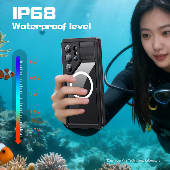 Etui wodoodporne do Samsung Galaxy S26 Ultra, Redpepper, do MagSafe, czarne