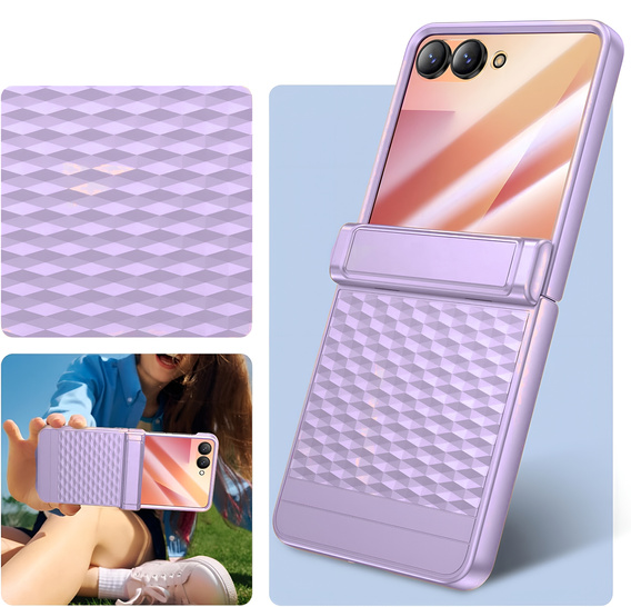 Etui do Samsung Galaxy Z Flip7 5G, PC Case, ze szkłem, fioletowe