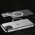 Etui Magnetic Dual Glass MagSafe do iPhone 14 Pro Max, srebrne
