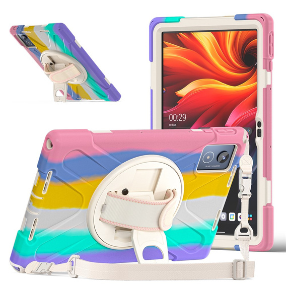 Pancerne etui do Lenovo Tab K11 Plus, z podstawką i paskiem na ramię – wielokolorowe