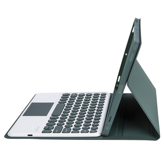 Etui z klawiaturą do Samsung Galaxy Tab S6 Lite 10.4" 2020/2022/2024, Touchpad Pen Slot, ciemnozielone