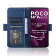 Etui z klapką do Xiaomi Poco M7 Pro 5G, Card Slot, granatowe