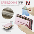 Etui CASEME do Samsung Galaxy S25 FE, RFID Leather Wallet, z paskiem na ramię, różowe
