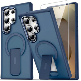 Etui do Samsung Galaxy S25 Ultra, Kickstand Matt Case, do MagSafe, niebieskie + Szkło na ekran