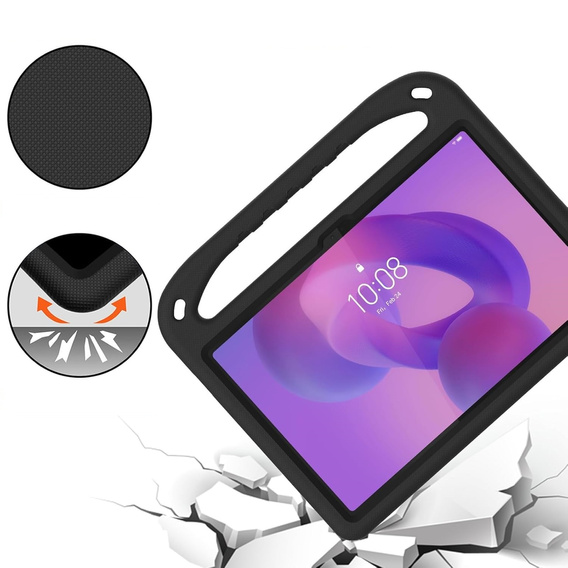 Etui dla dzieci do Lenovo Idea Tab 11" 2025 TB336FU TB336ZU, dziecięce z uchwytem, czarne