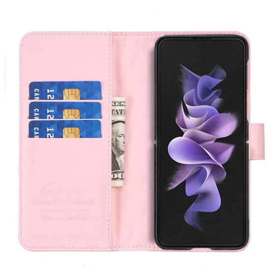 Etui z klapką do Samsung Galaxy Z Fold6 5G, Wallet, BINFEN COLOR, różowe