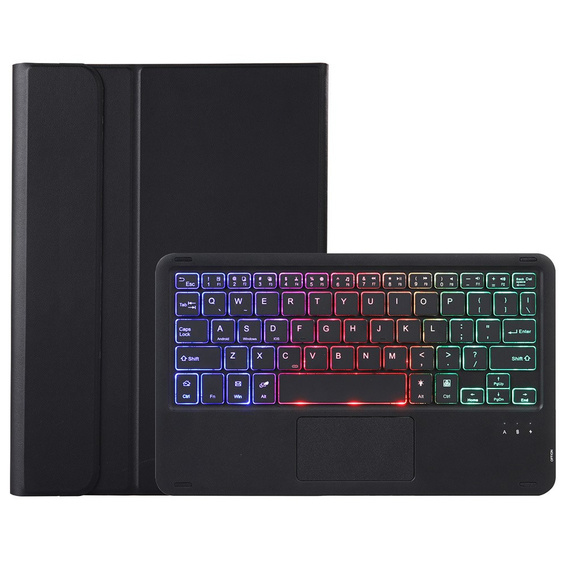 Etui z podświetlaną klawiaturą bluetooth touchpad do Samsung Galaxy Tab S10 Lite / S10 FE / S9 FE, Czarne