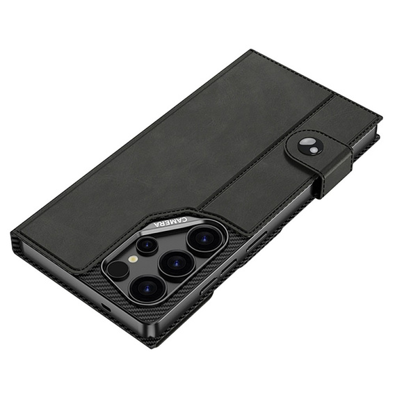 Etui z klapką do Samsung Galaxy S26 Ultra, GKK Card Slot Wallet, carbon czarne