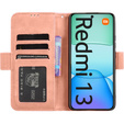 Etui z klapką do Xiaomi Redmi 13, Card Slot, różowe