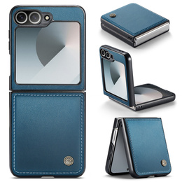 Etui do Samsung Galaxy Z Flip7 FE / Z Flip6, CASEME Litchi Leather, niebieskie