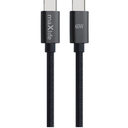 Maxlife kabel MXUC-12 USB-C – USB-C 2,0 m 60 W, czarny