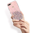Etui do Huawei Y7 2018/Enjoy 8, Glittery, różowe