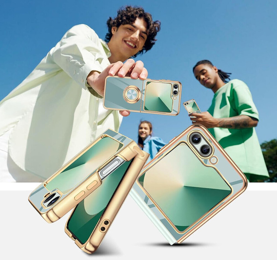 Etui do Samsung Galaxy Z Flip7 FE / Z Flip6, Electro Ring, miętowe