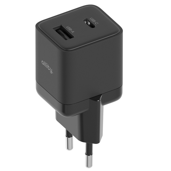 Allity ATC-01 – Ładowarka Sieciowa GaN 30W USB-C + USB-A - czarna