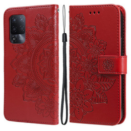 Etui z klapką do Oppo Reno5 Z / A94 / A95 5G, Mandala, czerwone
